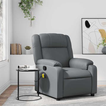 vidaXL Massagestoel van grijs kunstleer, Verzenden, Nieuw