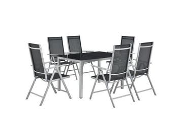 Veiling - Aluminium tuinset - Milano - 7-delig - Zilver / gr, Tuin en Terras, Gebruikt