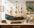 ENORME maquette Voilier 3 mats La Licorne en bois 105 cm, Nieuw