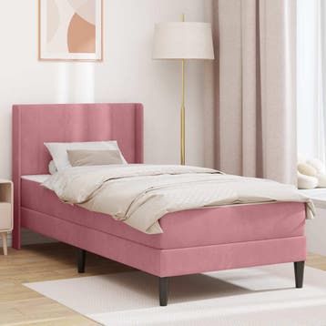 vidaXL Bedframe met matras met hoofdeinde Roze 100 x 200 cm, Verzenden, Nieuw