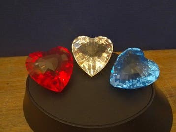 Swarovski - Beeldje - Hart rood ,wit en blauw - Kristal