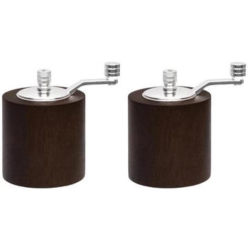 Peper-/Zoutmolenset | Hout/RVS | 2 Stuks | Ø63x80(h)mm, Verzenden
