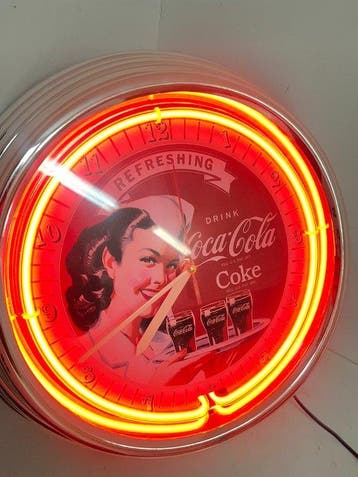 Coca-Cola - Horloge Coca-Cola - Enseigne lumineuse -