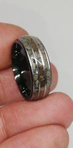 Ring Météorite HED Howardite NWA 1914, Eucrite Jikharra 001,