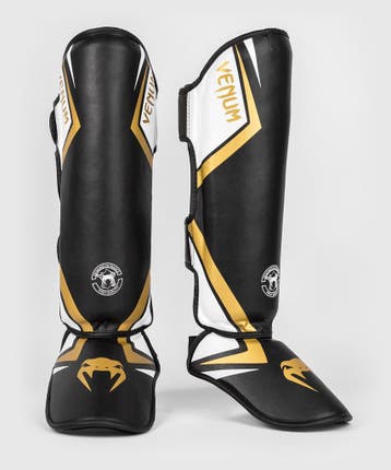 Venum CONTENDER 2.0 Scheenbeschermers Zwart Wit Goud, Verzenden, Nieuw, Overige
