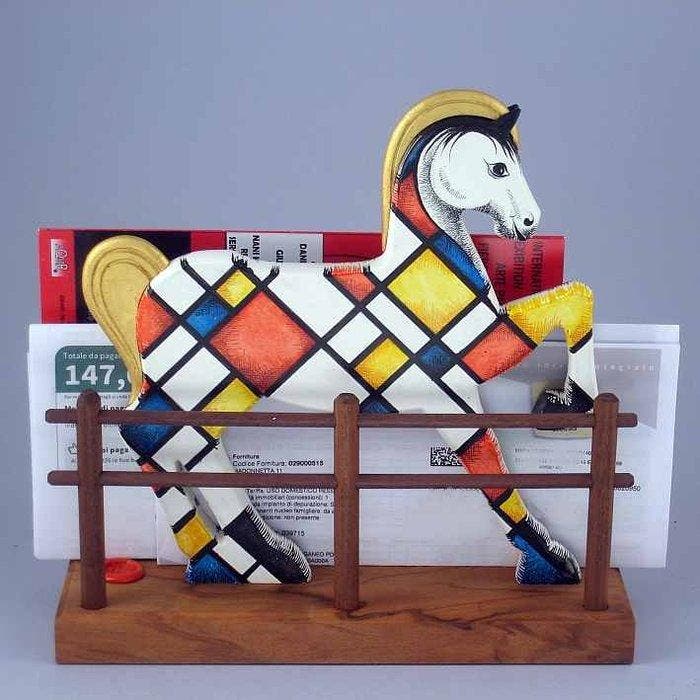 Sergio Milani - Brievenhouder - Walnoot, Antiek en Kunst, Kunst | Designobjecten