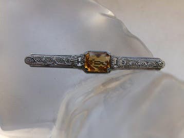 Argent, Citrine - Broche - Art déco