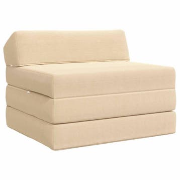 vidaXL Vouwbare Sofa Bed Crèmekleurig 200 x 70 x 10 cm, Verzenden