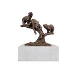 Sculpture, Bear pups - 27 cm - Bronze, Marbre