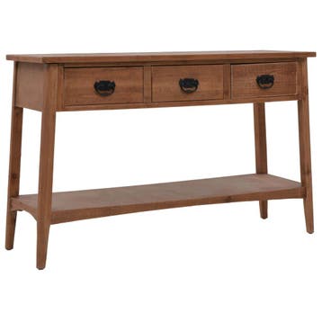 vidaXL Wandtafel 126x40x77,5 cm massief vurenhout bruin, Verzenden, Nieuw