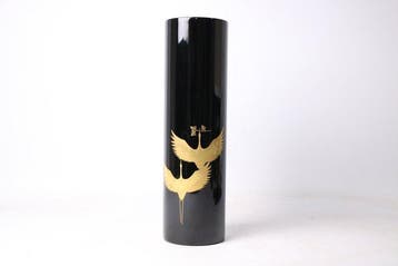 Vaas - Hout - Japan - Gouden Makie kraanvogels (Zonder