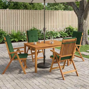 vidaXL 5-Piece Garden Dining Set Naturel Massief Acacia Hout, Verzenden, Nieuw