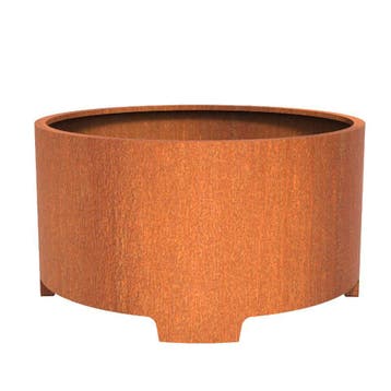 Cortenstaal plantenbak Ø150x80cm - Met poten, 100 cm of meer, Rond, Nieuw, Metaal