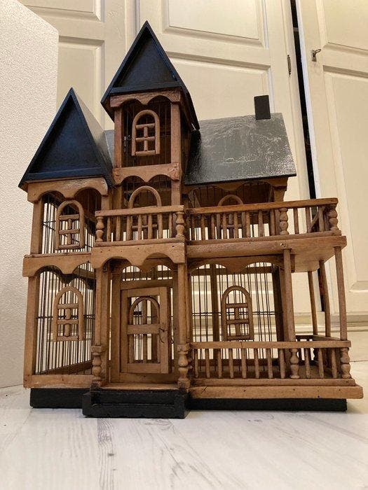 Vogelkooi - Hout - Vogelkooi/poppenhuis, Antiquités & Art, Curiosités & Brocante