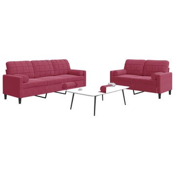 vidaXL 2-delige Loungeset met kussens en bolsters fluweel, Verzenden, Nieuw