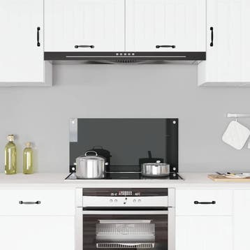 vidaXL Spatscherm keuken 80x40 cm gehard glas zwart, Verzenden