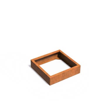 Cortenstaal plantenbak ‘Connect’ 80x80x20cm - Met bodem, Tuin en Terras, Minder dan 30 cm, Vierkant, Nieuw, Metaal