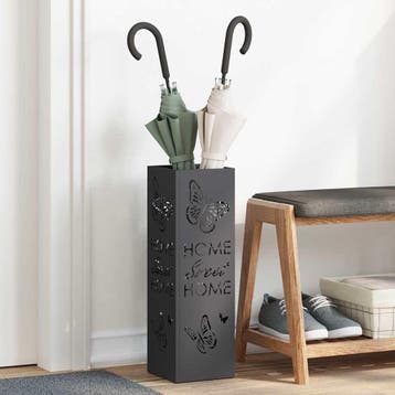 vidaXL Regen Paraplu Stand met opslag Zwart 15,5 x 15,5 x 49, Verzenden, Nieuw