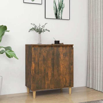 vidaXL Dressoir 60x35x70 cm bewerkt hout gerookt, Verzenden, Nieuw