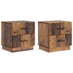 vidaXL Nachtkastje 2 pcs Oud hout 43 x 34,5 x 44,5 cm, Huis en Inrichting, Slaapkamer | Nachtkastjes, Verzenden, Nieuw