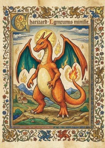 SDIMART 1996 - Lot of 2 Charizard & Bulbasaur Medieval