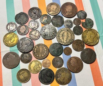 Frankrijk. Lot de 34 monnaies royales et du XIXe siècle