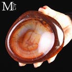 Red Corniola Bowl - Natuurlijke diepe kleur - Hoogte: 145 mm