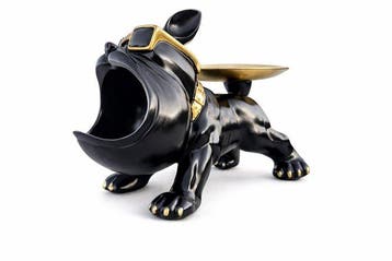 Beeld, bulldog cool sculptuur - 19 cm - polyresin