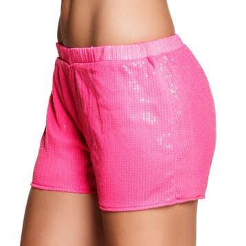 Korte Broek Pailletten Neonroze M, Verzenden, Nieuw
