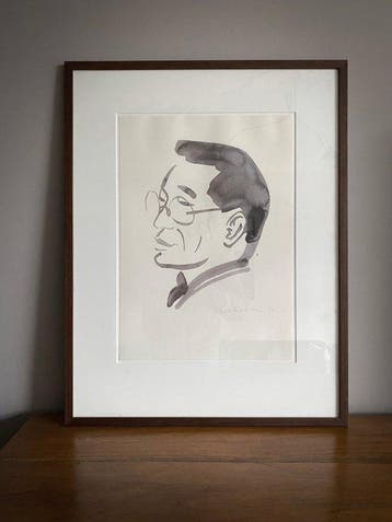 Mats Gustafson (1951) - Watercolor paperwork (Portrait)