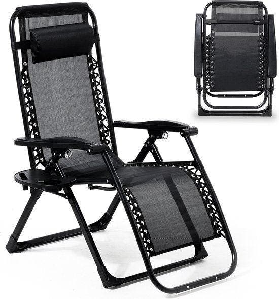 2dekans | Goliving Opvouwbare Ligstoel - 3 Standen - 110 x, Tuin en Terras, Tuinsets en Loungesets, Ophalen of Verzenden