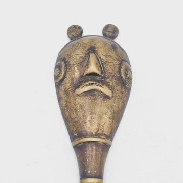 Tibetaans of Nepalees Brons Mens- en visvormige rituelelepel, Antiek en Kunst
