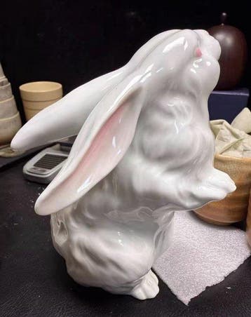 Figuur - Arita Ware Realistic White Zodiac Rabbit Porcelain