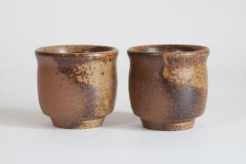 Bizen-keramiek Sake-kopjes, set van twee – Koichi Yoshida –