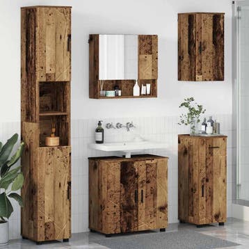 vidaXL Badkamermeubel Set 5 st Oud Hout 61 x 35 x 64 cm, Huis en Inrichting, Verzenden, Nieuw