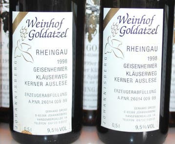 1998 + 1999 Kerner Auslese + Kerner Spätlese - Geisenheimer, Nieuw