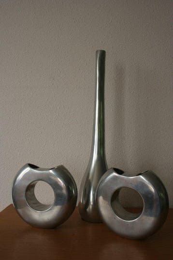 Vase - Donut et Druppelvaas - Aluminium - Vintage