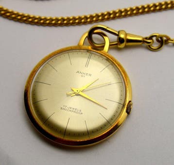 Anker - 01 - 17 Jewels - mechanical pocket watch with chain, Nieuw