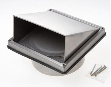 RVS Gevelkap met klep aansluitmaat Ø 150mm - staal, Doe-het-zelf en Bouw, Verzenden, Nieuw