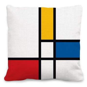 Kussenhoes Mondriaan exclusief vulling veelkleurig, Verzenden, Nieuw