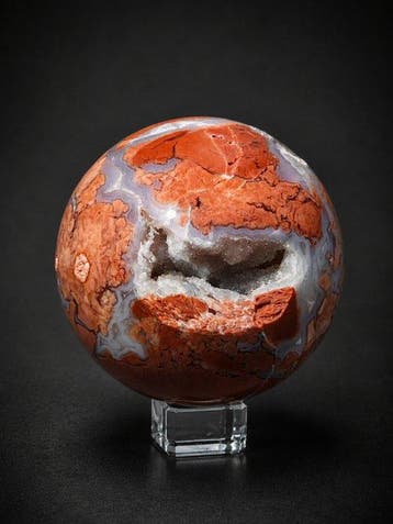 Collector’s Candy Cotton Agate Sphere met sprankelende