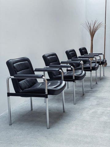 Kusch & Co. - Jorgen Kastholm - Fauteuil (4) - 8400 - Leder,