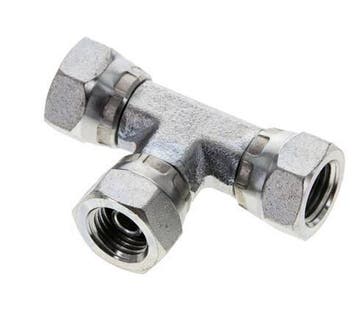 T-koppeling G1/4 Binnendraad Staal hydrauliek 400bar, Verzenden, Nieuw