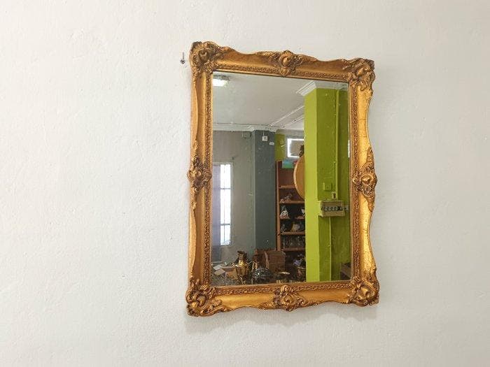 Miroir - Bois - Miroir doré 82 × 63, Antiquités & Art, Antiquités | Autres Antiquités