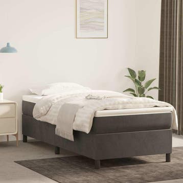 vidaXL Boxspring bed 90x200 cm fluweel donkergrijs, Verzenden, Nieuw