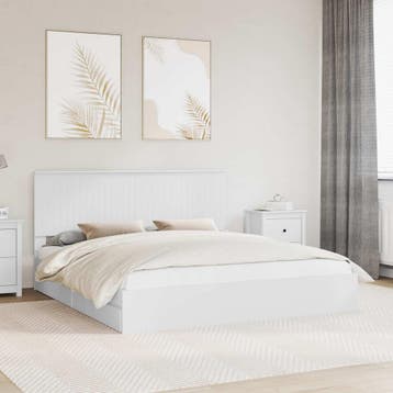 vidaXL Opbergbed met lade met hoofdeinde Wit 180 x 200 cm, Verzenden, Nieuw