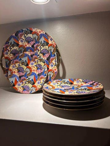 Giesche - Plat (7) - Porcelaine - Art déco 1930, Antiek en Kunst