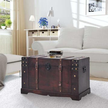 vidaXL Schatkist vintage stijl 66x38x40 cm hout, Maison & Meubles, Verzenden