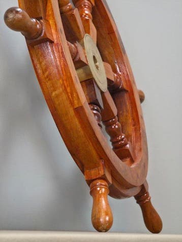 Maritieme objecten - Hout- Scheepsstuurwiel