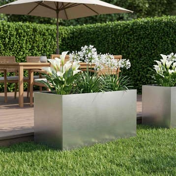 vidaXL Plantenbak zilver 80 x 50 x 50 cm Roestvrij staal, Verzenden